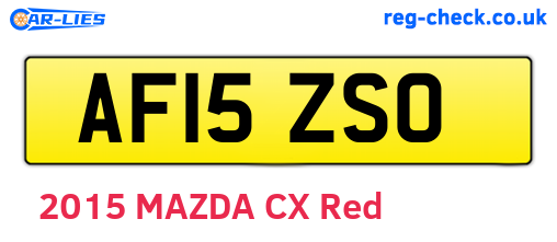 AF15ZSO are the vehicle registration plates.