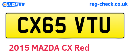 CX65VTU are the vehicle registration plates.