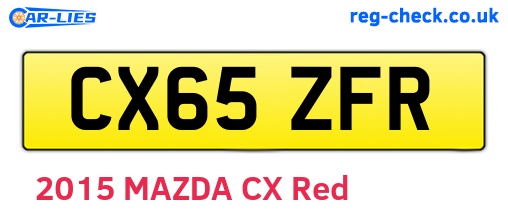 CX65ZFR are the vehicle registration plates.