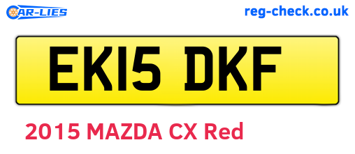EK15DKF are the vehicle registration plates.