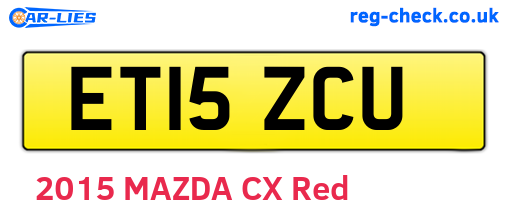 ET15ZCU are the vehicle registration plates.