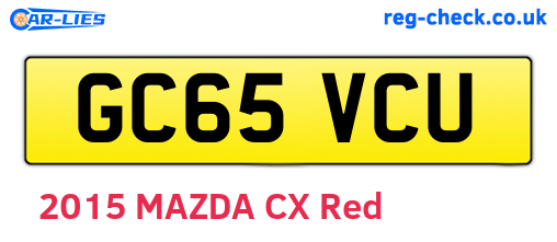 GC65VCU are the vehicle registration plates.