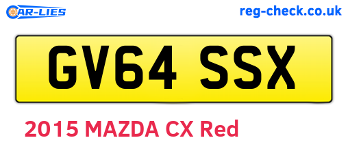 GV64SSX are the vehicle registration plates.