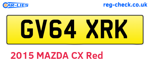 GV64XRK are the vehicle registration plates.