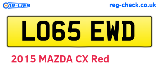 LO65EWD are the vehicle registration plates.