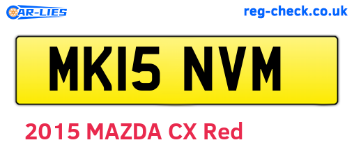 MK15NVM are the vehicle registration plates.