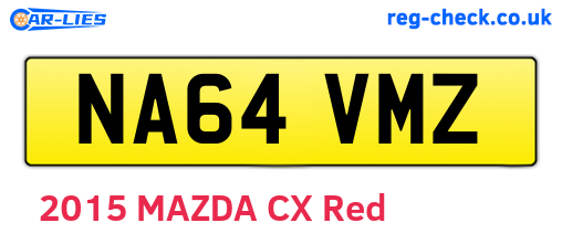 NA64VMZ are the vehicle registration plates.
