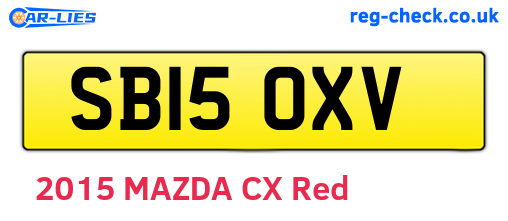 SB15OXV are the vehicle registration plates.