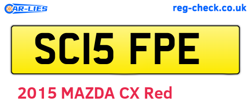 SC15FPE are the vehicle registration plates.