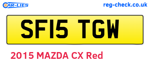 SF15TGW are the vehicle registration plates.