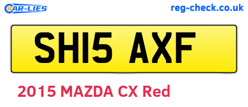 SH15AXF are the vehicle registration plates.