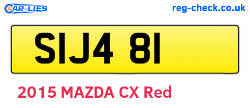 SIJ481 are the vehicle registration plates.