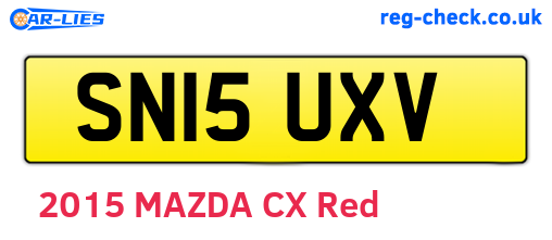 SN15UXV are the vehicle registration plates.