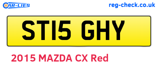 ST15GHY are the vehicle registration plates.