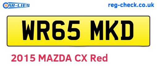 WR65MKD are the vehicle registration plates.