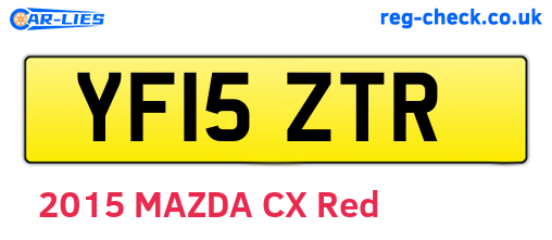 YF15ZTR are the vehicle registration plates.