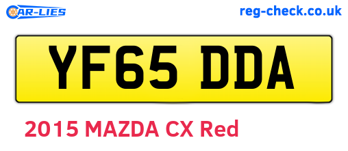 YF65DDA are the vehicle registration plates.