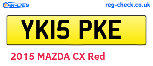 YK15PKE are the vehicle registration plates.