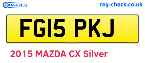 FG15PKJ are the vehicle registration plates.