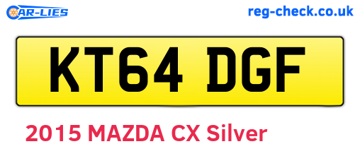 KT64DGF are the vehicle registration plates.