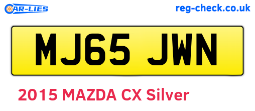 MJ65JWN are the vehicle registration plates.
