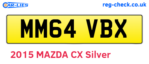 MM64VBX are the vehicle registration plates.