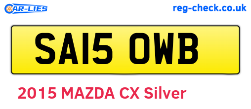 SA15OWB are the vehicle registration plates.