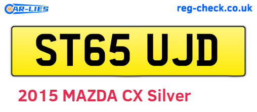 ST65UJD are the vehicle registration plates.
