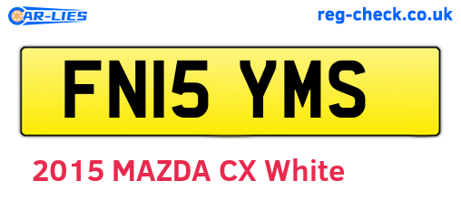 FN15YMS are the vehicle registration plates.