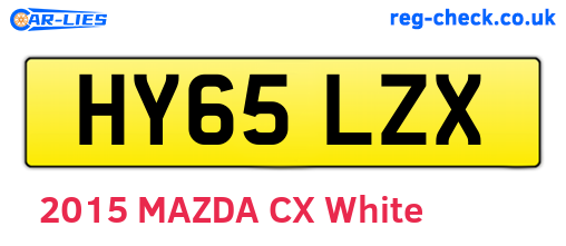 HY65LZX are the vehicle registration plates.