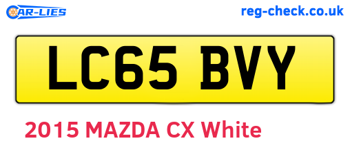 LC65BVY are the vehicle registration plates.
