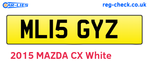 ML15GYZ are the vehicle registration plates.