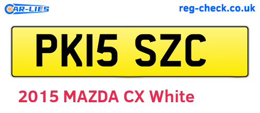 PK15SZC are the vehicle registration plates.