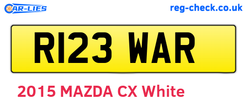 R123WAR are the vehicle registration plates.