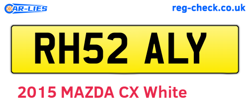 RH52ALY are the vehicle registration plates.