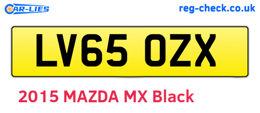 LV65OZX are the vehicle registration plates.
