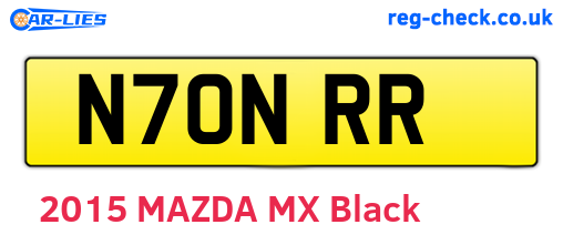 N70NRR are the vehicle registration plates.