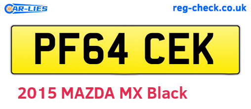 PF64CEK are the vehicle registration plates.