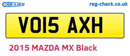 VO15AXH are the vehicle registration plates.