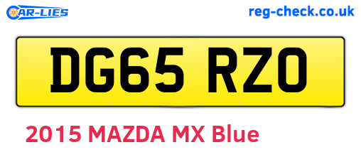 DG65RZO are the vehicle registration plates.