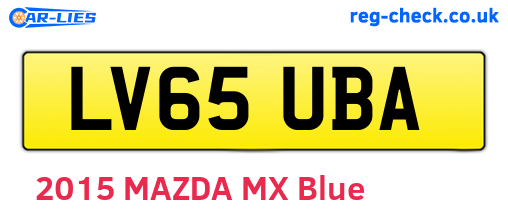 LV65UBA are the vehicle registration plates.