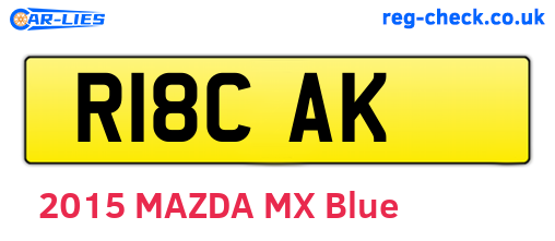 R18CAK are the vehicle registration plates.