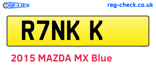 R7NKK are the vehicle registration plates.