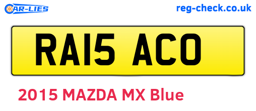 RA15ACO are the vehicle registration plates.