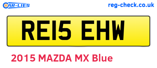 RE15EHW are the vehicle registration plates.