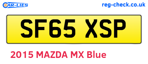 SF65XSP are the vehicle registration plates.