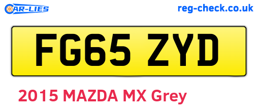 FG65ZYD are the vehicle registration plates.