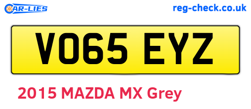 VO65EYZ are the vehicle registration plates.