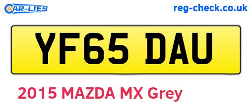 YF65DAU are the vehicle registration plates.