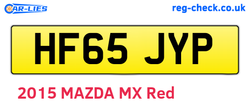 HF65JYP are the vehicle registration plates.